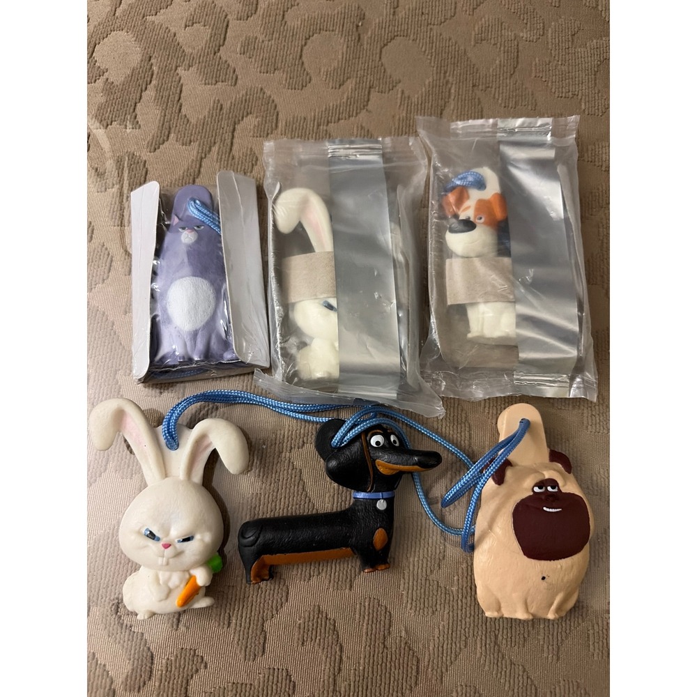 The Secret Life of Pets Figure Lot 6pc Snowball Buddy Mel Chloe Max Toy Clips